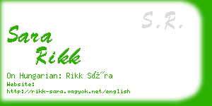 sara rikk business card